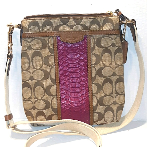 NWOT COACH North South Snakeskin Embossed X-body - Picture 14 of 16